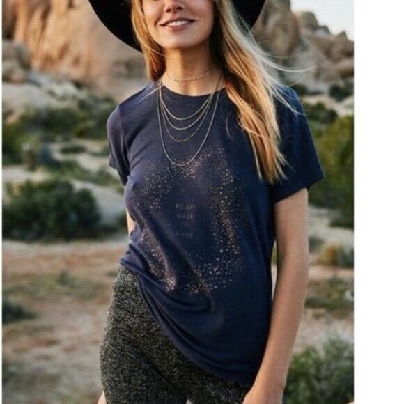Spiritual Gangster Tops - Spiritual Gangster  Blue We Are Made of Stars Tee